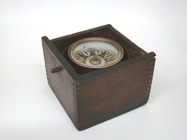 A Civil War era small boat dry card Compass by S. Thaxter & Son, Boston, circa 1865 — image 2